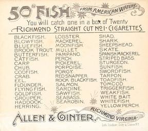 1889 Allen & Ginter 50 Fish from American Waters (N39) #NNO Salmon Back