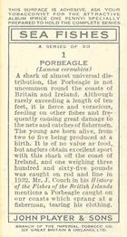 1935 Player's Sea Fishes #1 Porbeagle Back