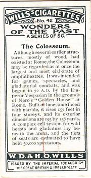 1926 Wills's Wonders of the Past #42 The Colosseum Back