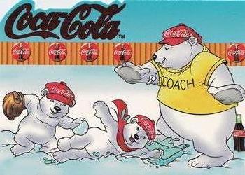 1996 Collect-A-Card Coca-Cola Polar Bears - T-Ball Practice #SP-3 Hit the Dirt Front