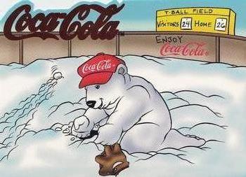 1996 Collect-A-Card Coca-Cola Polar Bears - T-Ball Practice #SP-4 Outfield Amusement Front