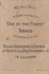 1888 D. Buchner & Co. Police Inspectors & Captains (N288) #NNO Henry Hopper Back