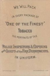 1888 D. Buchner & Co. Police Inspectors & Captains (N288) #NNO Thomas M. Ryan Back
