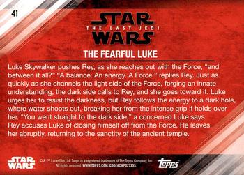 2018 Topps Star Wars The Last Jedi Series 2 #41 The Fearful Luke Back