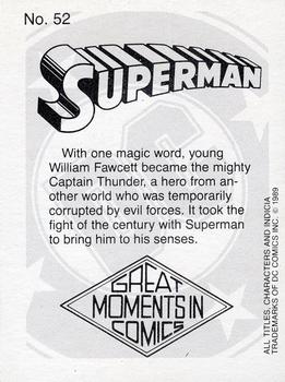 1989 DC Comics Backing Board Cards #52 Superman # 276 Back