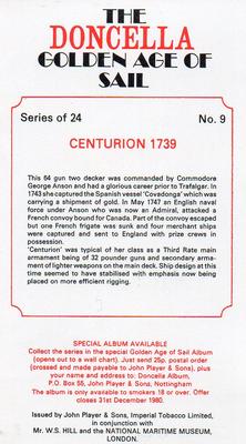 1978 Doncella The Golden Age of Sail #9 Centurion 1739 Back