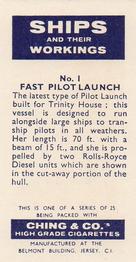 1961 Ching Ships and Their Workings #1 Fast Pilot Launch Back
