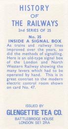 1974 Glengettie Tea History of the Railways 2nd Series #35 Inside a Signal Box Back