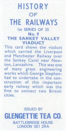 1974 Glengettie Tea History of the Railways 1st Series #9 The Sankey Valley Viaduct Back