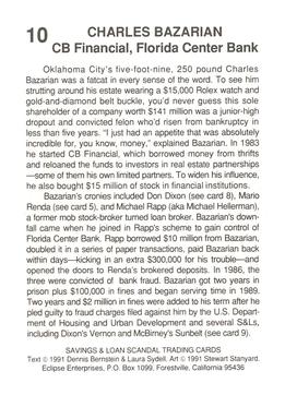 1991 Eclipse Savings & Loan Scandal #10 Charles Bazarian Back