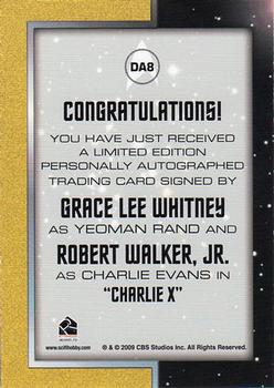 2013 Rittenhouse Star Trek The Original Series Heroes and Villains - Dual Autographs #DA8 Grace Lee Whitney / Robert Walker Jr. Back