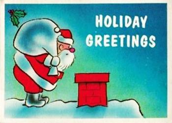 1960 Fleer Yule Laff #2 Holiday Greetings [Santa at chimney] Front