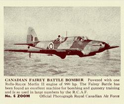1940-41 Gum Products Zoom Airplane Pictures Series 1 (R177-1) #6 Canadian Fairey Battle Bomber Front