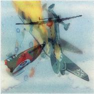 1980 Nabisco Aces in Action #2 Flt. Lt. Nicholson in a Hurricane of No. 249 Squadron destroys an Me110 Front