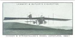 1932 Lambert & Butler A History of Aviation (Green Fronts) #2 Henson & Stringfellow’s Model Aeroplane, 1843-7 Front