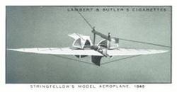 1932 Lambert & Butler A History of Aviation (Green Fronts) #3 Stringfellow’s Model Aeroplane, 1848 Front