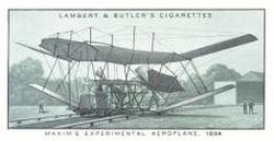 1932 Lambert & Butler A History of Aviation (Green Fronts) #4 Maxim’s Experimental Aeroplane, 1894 Front