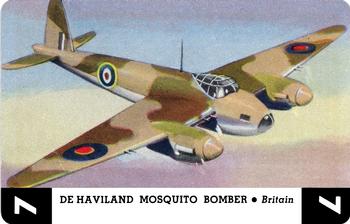 1941 Whitman Publishing ZOOM Airplane Card Game, Set 2 (R112) #Black 7 DE HAVILAND MOSQUITO BOMBER Front