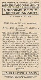 1939 Player's Uniforms of the Territorial Army #1 The Guild of St. George 1537 Back