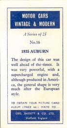 1968 Geo. Bassett  & Co. Motor Cars Vintage & Modern #16 1935 Auburn Back
