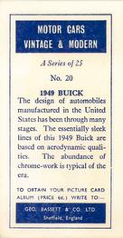 1968 Geo. Bassett  & Co. Motor Cars Vintage & Modern #20 1949 Buick Back