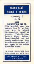 1968 Geo. Bassett  & Co. Motor Cars Vintage & Modern #24 1966 Mercedes 230 SL Back