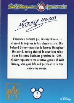 2001 Disney World Signature Series #1 Mickey Mouse Back