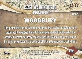 2017 Topps The Walking Dead: Evolution - No Safe Haven - Black #NSF-5 Woodbury Back
