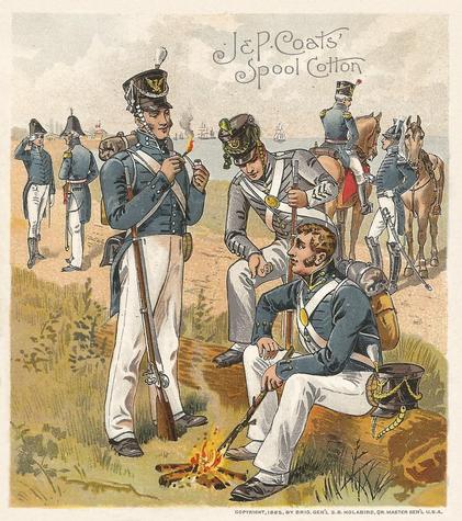 1895 J&P Coats Uniforms of the US Army (H606) #NNO 1813-1821 West Point Cadets Front