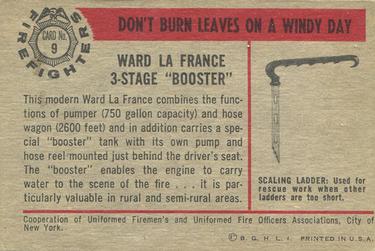 1953 Bowman Firefighters (R701-3) #9 Ward La France 3 Stage 