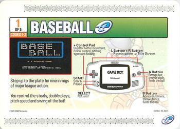2002 Nintendo e-Reader Baseball #1 Codes 1-2 Front