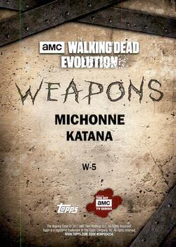 2017 Topps The Walking Dead: Evolution - Weapons #W-5 Michonne's Katana Back