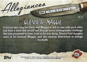 2017 Topps The Walking Dead: Evolution - Allegiances #AL-4 Glenn & Maggie Back