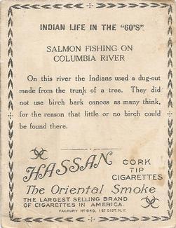 1910 Indian Life in the 60's (T73) #NNO Salmon Fishing On Columbia River Back