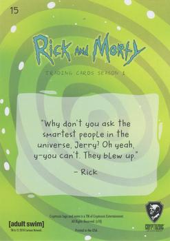 2018 Cryptozoic Rick & Morty Season 1 #15 Sweet, Sweet Ricktory Back