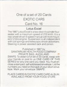 1987 Sanitarium Exotic Cars #16 Lotus Excel Back