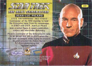 1996 Skybox Blockbuster Star Trek Captains 4-Pack #2 Jean-Luc Picard Back