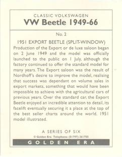 1999 Classic Volkswagen Beetle 1949-1966 #2 1951 Export Beetle Back