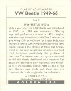 1999 Classic Volkswagen Beetle 1949-1966 #6 1966 Beetle 1500 Back
