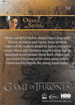 2018 Rittenhouse Game of Thrones Season 7 #54 Obara Sand Back