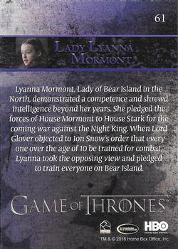 2018 Rittenhouse Game of Thrones Season 7 #61 Lady Lyanna Mormont Back