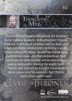 2018 Rittenhouse Game of Thrones Season 7 #62 Thoros of Myr Back