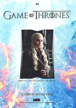 2018 Rittenhouse Game of Thrones Season 7 #P9 Emilia Clarke as Daenerys Targaryen Back