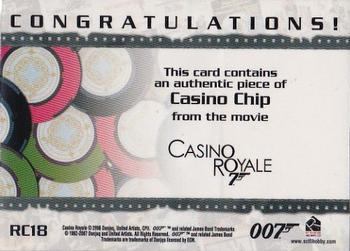2007 Rittenhouse The Complete James Bond 007 - Costume Relics #RC18 Casino Chip Back