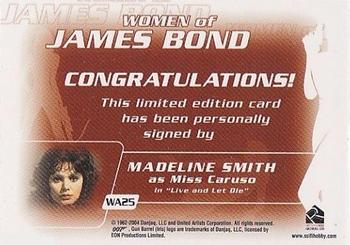 2004 Rittenhouse The Quotable James Bond - Women of James Bond Autograph Expansion #WA25 Madeline Smith as Miss Caruso Back