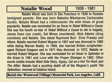 1993 Mother Productions The Hollywood Dead #NNO Natalie Wood Back