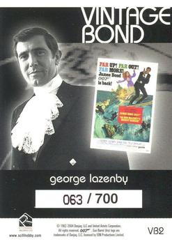 2004 Rittenhouse The Quotable James Bond - Vintage Bond #VB2 George Lazenby Back