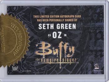 2017 Rittenhouse Buffy The Vampire Slayer 3 - Gold Signature Autographs #NNO Seth Green as Oz Back