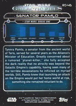 2018 Topps Star Wars: Galactic Files #RO-46 Senator Pamlo Back