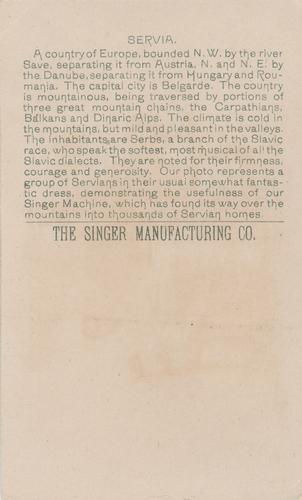 1892 Singer Sewing Costumes of All Nations (H639) #NNO Servia Back